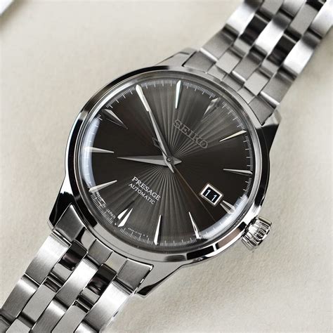 SEIKOSeiko Presage SRPE17J1 Men's Automatic Watch - Gray Sunburst Dial, Stainless Steel BraceletWATCHESEcecile