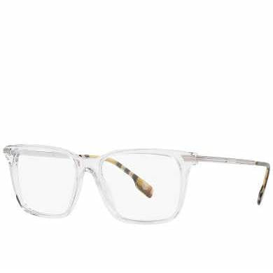 Burberry Ellis BE2378 3024 55 Men's Square Eyeglasses - Transparent Frame, Silver Temples