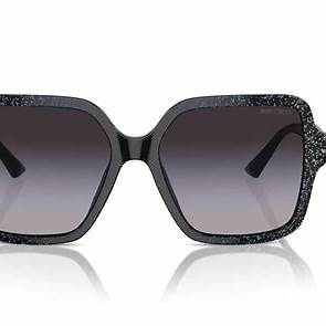 Jimmy Choo JC 5005 Occhiali da sole da donna - 55 mm, montatura nera con lenti sfumate grigie