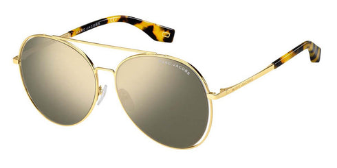 Lunettes de soleil Marc Jacobs MARC 328/F/S SCL/UE pour femme - monture or, verres miroirs gris ivoire
