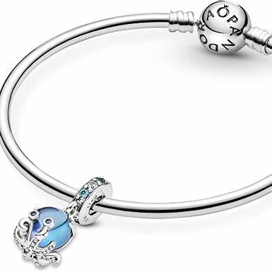 PANDORAPandora 791694C01 Murano Glass Cute Octopus Dangle Charm - Sterling Silver with Green and Blue Murano GlassBIJOUXEcecile