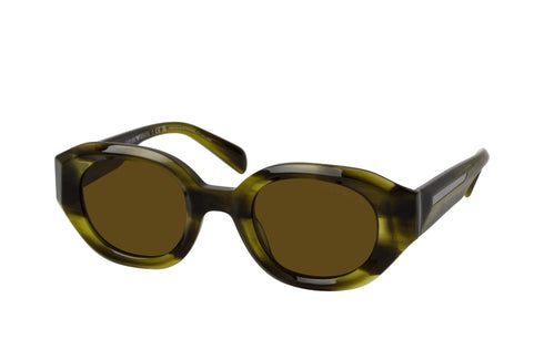 EMPORIO ARMANIEmporio Armani EA4230U 614873 Men's Sunglasses - Shiny Striped Green Frame, Dark Brown Lenses, 48mmEYEWEAREcecile