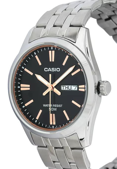 CASIO & VINTAGECasio MTP - 1335D - 1A2VDF Men's Watch - Black Dial, Stainless Steel BandWATCHESEcecile