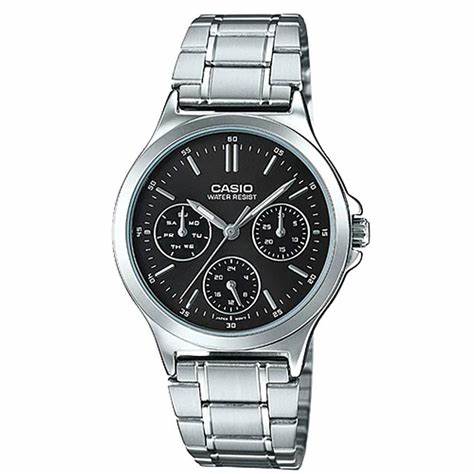 CASIO & VINTAGECasio LTP - V300D - 1A2UDF Women's Watch - Black Dial, Stainless Steel BraceletWATCHESEcecile
