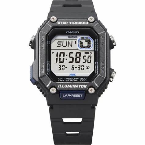 Casio WS-B1000-1AVEF Men's Digital Step Tracker Watch - Bluetooth, 200-Lap Memory, 100m Water Resistance