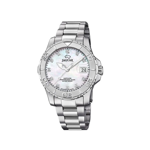 Jaguar Executive Diver J969/5 Herrenuhr - Edelstahlgehäuse, Perlmutt-Zifferblatt