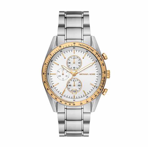 Montre en acier inoxydable bicolore surdimensionnée pour hommes Michael Kors MK9112