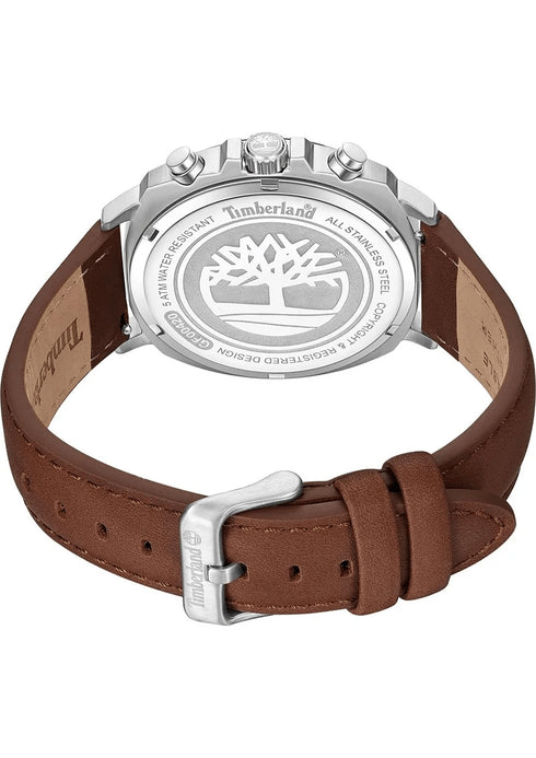 TIMBERLANDTimberland Williston - Small TDWGF0042001 Men's 44mm Blue Dial Chronograph Quartz Watch – Brown Leather StrapWATCHESEcecile