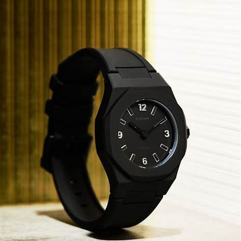 D1 MILANOD1 Milano Nanochrome Nano Glitter D1 - NCRJ01 Women's Watch - 32mm Black Polycarbonate Case, Black Silicone StrapWATCHESEcecile