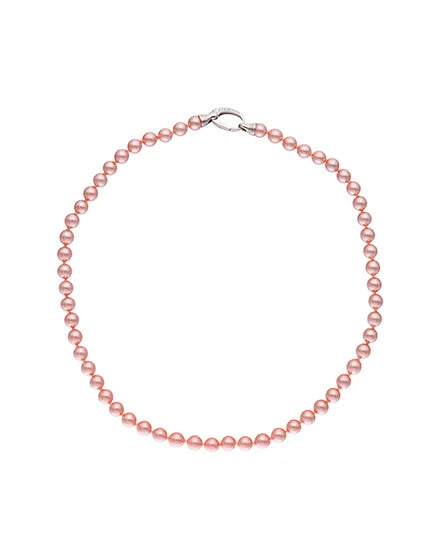 Majorica 09853.44.2.021.010.1 Bracelet – 925 Silver, Pink 6mm Pearls, Rhodium Finish