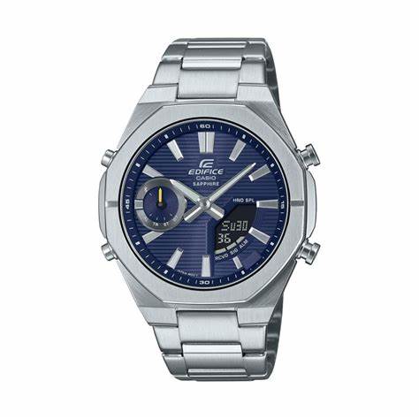 CASIO EDIFICECasio Edifice ECB - S10D - 2AEF Men's Solar - Powered Bluetooth Watch - Stainless Steel, Blue DialWATCHESEcecile