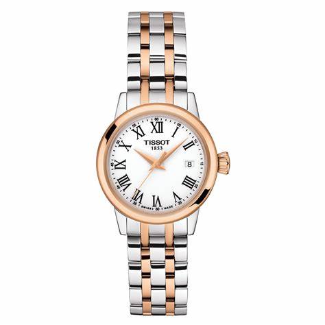 Tissot Classic Dream Lady T129.210.22.013.00 Reloj de señora - Acero inoxidable bicolor, esfera blanca