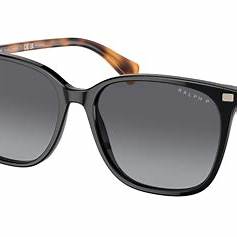 Ralph by Ralph Lauren RA 5293 6037/T3 Women's Polarized Sunglasses - Shiny Black Frame with Gradient Brown Lenses