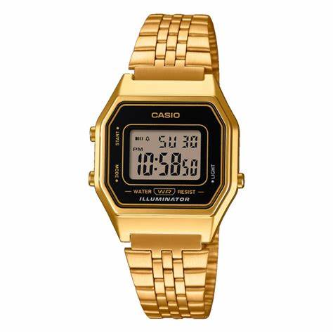 CASIO & VINTAGECasio LA - 680WEGA - 1ER Retro Digital Watch - Gold Stainless Steel BraceletWATCHESEcecile