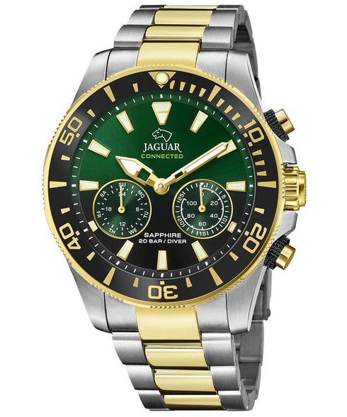 Jaguar Connected J889/5 Men's Hybrid Smartwatch – Two-Tone Stainless Steel, Green Dial