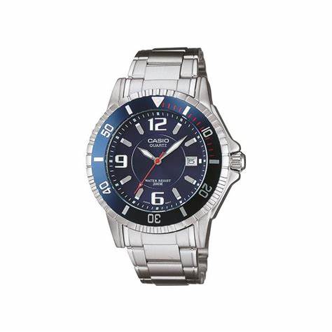 CASIO & VINTAGECasio MTD - 1053D - 2AVES Men's Watch - Blue Dial, Stainless Steel BraceletWATCHESEcecile