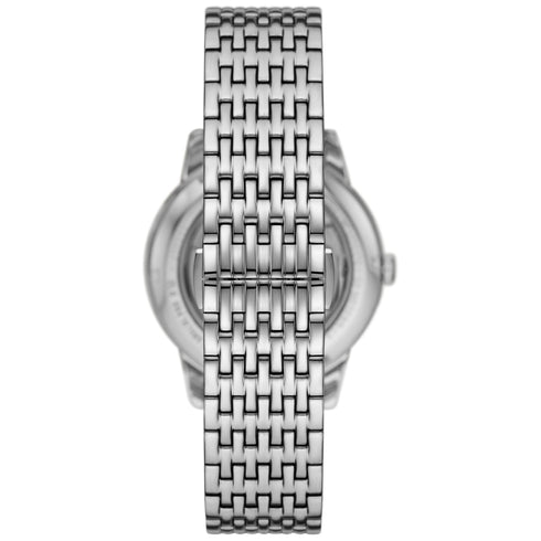 EMPORIO ARMANIEmporio Armani AR60081 Men's Automatic Watch - Silver Stainless Steel, Black DialWATCHESEcecile