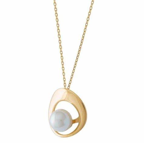 Majorica Petra Necklace 17094.01.1.000.010.1 – 925 Silver, 12mm White Pearl, Rhodium Finish, 47 cm