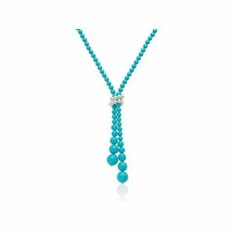 MILUNAMiluna CLD3656 Women's Necklace with Turquoise and PearlsJEWELRYEcecile