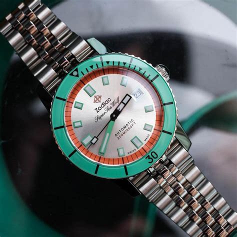 ZODIACZodiac Super Sea Wolf Compression ZO9269 Men's Automatic Watch - Silver and Orange Dial, Stainless Steel BraceletWATCHESEcecile
