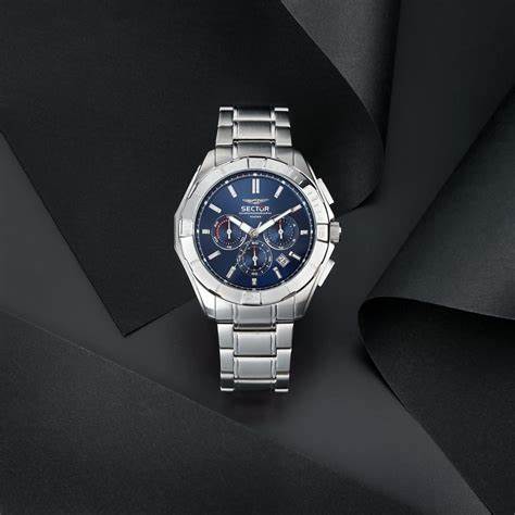 Sector 790 R3273636004 Herren Chronograph Quarzuhr - 42mm blaues Zifferblatt, Edelstahlarmband