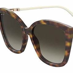 Jimmy Choo NAT/S 086 Damen-Sonnenbrille - 57mm, Rahmen in Havanna mit braunen Gläsern