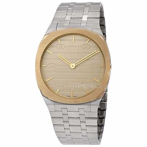 : Gucci 25H YA163405 Montre homme - cadran champagne, bracelet acier
