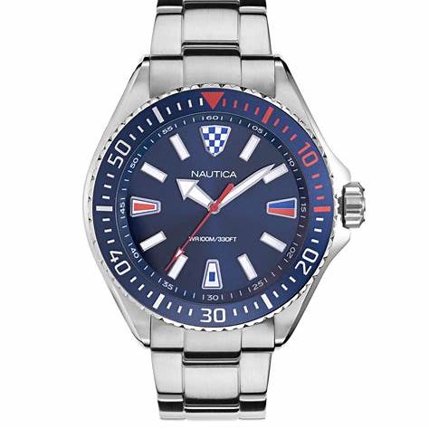 NAUTICANautica NAPCPS904 Men's Quartz Watch - Blue Dial, Stainless Steel BraceletWATCHESEcecile