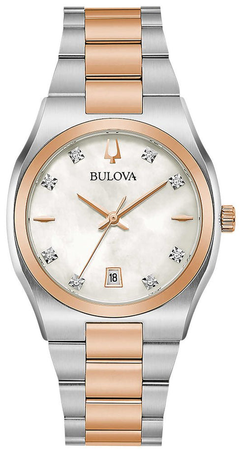 BULOVABulova Surveyor 98P199 Women's Diamond Watch - Mother - of - Pearl Dial, Two - Tone BraceletWATCHESEcecile