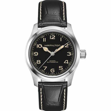 Hamilton Khaki Field Murph 38mm H70405730 - 38mm Stainless Steel, Black Dial, Black Leather Strap