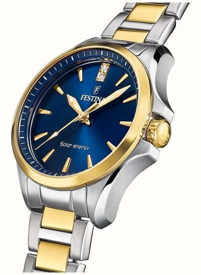 FESTINAFestina F20655/4 Women's Solar Watch – 34mm Two - Tone Steel, Blue DialWATCHESEcecile