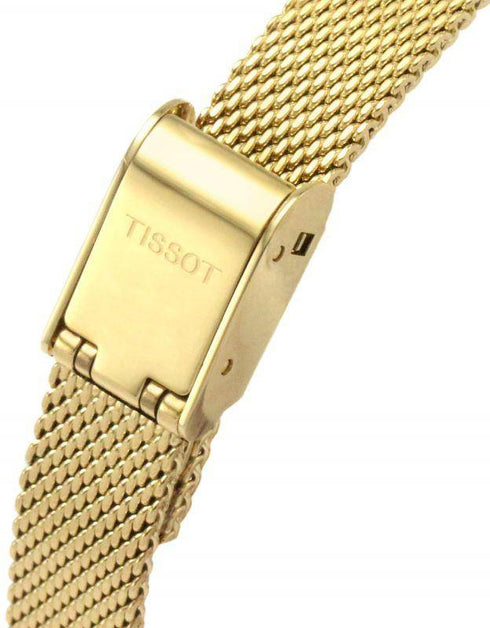 TISSOTTissot Lovely Square T058.109.33.031.00 Women's 20mm Quartz Watch – Silver Dial, Gold PVD Stainless Steel BraceletWATCHESEcecile