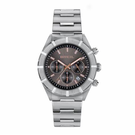 BREILBreil B12H TW2023 Men's Chronograph – Grey Sunray Dial, Rose Gold Accents, 42mm SteelWATCHESEcecile