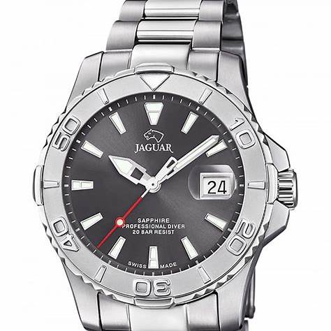 Jaguar Executive Diver J969/3 Herrenuhr - Edelstahlgehäuse, graues Zifferblatt