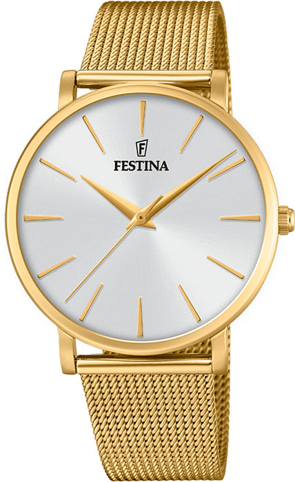 FESTINAFestina F20476/1 Women's Quartz Watch – Gold Stainless Steel, 38mm, Silver DialWATCHESEcecile