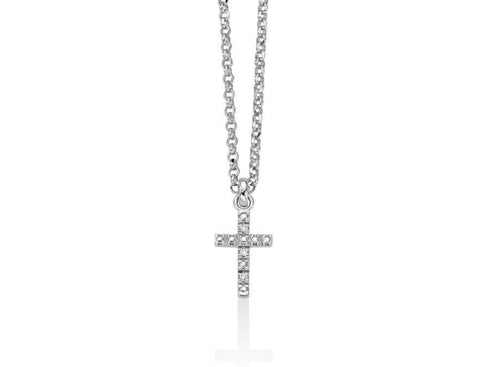 MILUNAMiluna CLD3981 Women's Necklace - White Gold Cross Pendant with DiamondsJEWELRYEcecile