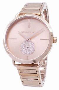 Michael Kors MK3640 Montre Portia en or rose pour femme avec accent en cristal