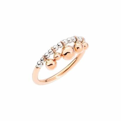 DODODoDo Bollicine Ring DAC0001BOLLI0009A50 – 9K Rose Gold & 925 Sterling Silver, Polished Bead DesigneJEWELRYEcecile