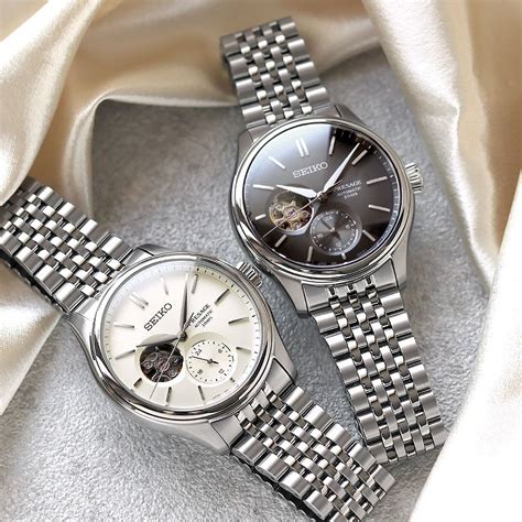 Seiko Presage SPB480J1 Shiro-iro Open Heart Orologio automatico - Quadrante bianco, bracciale in acciaio inossidabile
