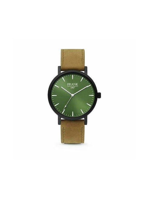 FRANK 1967Frank 1967 7FW - 0008 Men's Watch - Brown Leather Strap, Green Dial, 42mmWATCHESEcecile