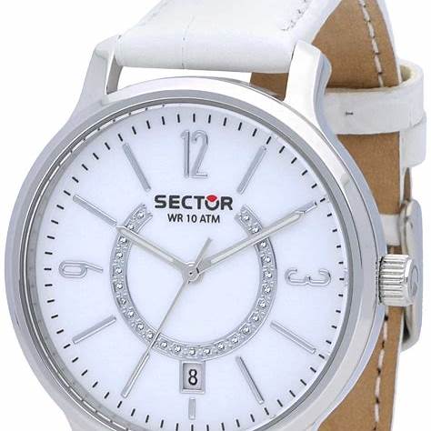 Sector 125 R3251593501 Women's Quartz Watch - 38mm White Dial, White Leather Strap