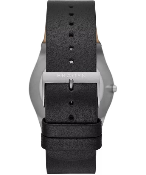 Skagen Danimarca SKW6907 Orologio Melbye in titanio - Quadrante grigio 40 mm, cinturino in pelle nera