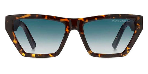 Lunettes de soleil Marc Jacobs MARC 657/S 086/08 pour femme - monture havane, verres dégradés bleu foncé