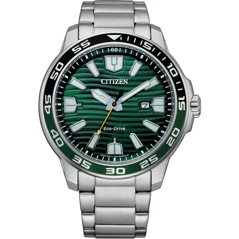 Citizen AW1526-89X Eco-Drive Men’s Sport Watch – Green Dial, Stainless Steel