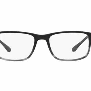 Emporio Armani EA3098 5566 53 Men's Eyeglasses - Matte Black and Striped Grey Frame