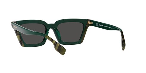Burberry Briar BE4392U 4056/87 Gafas de Sol de Mujer - Montura Verde, Lentes Gris Oscuro