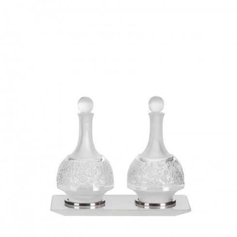 Lalique Versailles 2er-Set Öl- und Essigkännchen mit Tablett