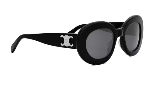 CELINECeline Triomphe CL40312U Round/Oval Sunglasses – 53 mm Shiny Black FrameEYEWEAREcecile