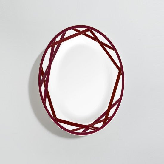 Plat Ovale Missoni Nastri Bordeaux 36 cm