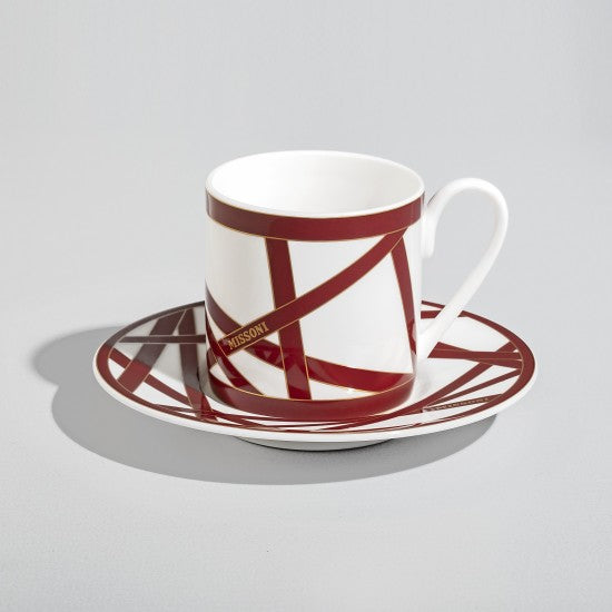 Juego de 6 tazas de café Missoni Nastri Bordeaux